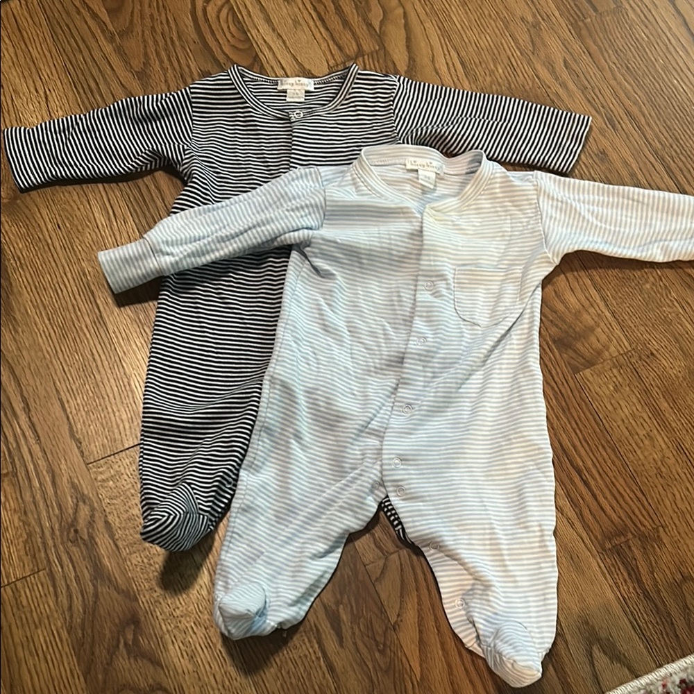 Kissy Kissy Black and White Footies Cozy One Pieces